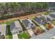 Aerial view of houses, showcasing neighborhood setting and landscaping at 2491 Seagull Dr, Denver, NC 28037