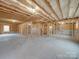 Spacious unfinished basement with exposed framing and concrete flooring, offering customization potential at 1304 Pleasant Plains Rd, Matthews, NC 28105