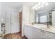 Bathroom boasts double vanity and tile flooring at 3028 Semmes Ln, Indian Trail, NC 28079