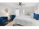 Relaxing bedroom with comfy bed, stylish decor and ceiling fan at 401 Stokes Ave, Clover, SC 29710