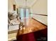 Simple dining room with parquet flooring and sliding glass doors at 6219 Long Pine Dr # 32, Charlotte, NC 28227