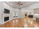 Spacious living room with hardwood floors and fireplace at 1076 Fox Chase Dr, Newton, NC 28658