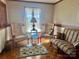 Cozy sitting area with hardwood floors and floral armchairs at 16480 Indian Mound Rd, Norwood, NC 28128