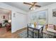 Charming dining area with glass table and built in corner at 222 E Alabama Ave, Bessemer City, NC 28016