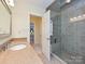 Bathroom features a large shower with glass enclosure and a granite countertop at 232 Perrin Pl, Charlotte, NC 28207