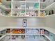 Organized walk-in pantry featuring ample shelving for food storage and household essentials, maximizing space at 8039 Mcconnell Rd, Denver, NC 28037