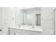 Bathroom featuring double vanity, a large mirror, and modern fixtures at 108 Rustling Waters Dr, Mooresville, NC 28117