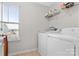 Convenient laundry room with washer, dryer, and shelving at 188 Water Ski Dr, Statesville, NC 28677