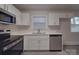 Modern kitchen with white cabinets and stainless steel appliances at 2996 Shady Ln, Charlotte, NC 28208