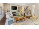 Spacious living room featuring a fireplace and built-in shelving at 3364 Northampton Dr, Charlotte, NC 28210