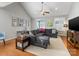 Spacious living room with a sectional sofa and hardwood floors at 500 Planters Way, Mount Holly, NC 28120