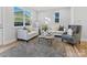 Spacious living room with modern decor, comfortable sofas, and large windows at 8005 Elevate Ct, Charlotte, NC 28205