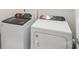 Laundry room with side-by-side washer and dryer for efficient chore management at 1531 Harper Landing Blvd, Stanley, NC 28164