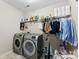 Laundry room with washer, dryer, and ample storage at 3960 Farmington Ridge Pkwy, Charlotte, NC 28213