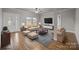 Staged living room showcasing wood floors, a comfortable sofa, and stylish decor in a serene setting at 4759 Mel Nunnery Rd, Fort Lawn, SC 29714