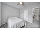 Bedroom with gray walls and carpet flooring at 7721 Sedgebrook E Dr, Stanley, NC 28164