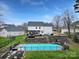 Inviting in-ground pool with surrounding landscaping at 7721 Sedgebrook E Dr, Stanley, NC 28164