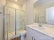 Modern bathroom with a glass-enclosed shower and sleek vanity, providing a spa-like experience at 827 Blue Canyon Dr, York, SC 29745