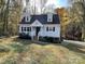 Charming two-story home with a well-maintained front yard and mature trees at 8905 Vagabond Rd, Charlotte, NC 28227