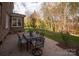 Outdoor patio with seating area, surrounded by trees at 9042 Summer Club Rd, Charlotte, NC 28277