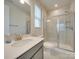 Modern bathroom with glass shower at 12024 John Newton Dr # 41, Davidson, NC 28036