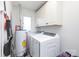 Bright laundry room, features washer, dryer, cabinets and storage at 1226 Twin Lakes Rd, Rock Hill, SC 29732