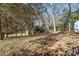 Wooded backyard with storage shed at 1737 Edgewater Dr, Charlotte, NC 28210