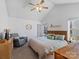 Spacious main bedroom with vaulted ceiling, ceiling fan, and large windows at 2532 Governors Pointe Ne Ct, Concord, NC 28025