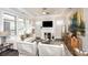 Inviting living room featuring a fireplace, white sofa, and lots of natural light from large windows at 405 Newstyle Way # 1, Cramerton, NC 28056