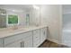Bright bathroom featuring double sinks with quartz countertops and white cabinets at 5404 Verona Rd # 36, Charlotte, NC 28213