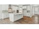 This is a well lit kitchen with white cabinets, large island, stainless steel appliances and tile backsplash at 5404 Verona Rd # 36, Charlotte, NC 28213
