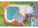 Overhead view of pool and backyard at 6415 Outer Bridge Ln, Charlotte, NC 28270