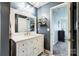 Modern bathroom with white vanity and stylish decor at 703 Southwest Dr, Davidson, NC 28036