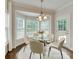 Bright breakfast nook with glass table and chairs, overlooking backyard at 810 Carisbrooke Ln, Waxhaw, NC 28173