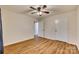 Spacious bedroom with ceiling fan and laminate flooring at 37 Hamiltons Harbor Dr # 601, Lake Wylie, SC 29710