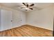 Simple bedroom with ceiling fan and laminate flooring at 37 Hamiltons Harbor Dr # 601, Lake Wylie, SC 29710