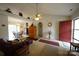 Living room with vaulted ceiling, red door and comfy seating at 2038 Mallard Creek Dr, Rock Hill, SC 29732