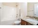 Clean bathroom with granite vanity and bathtub at 2548 Flintshire Ln, Gastonia, NC 28056