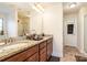 Double vanity bathroom with granite countertops at 2548 Flintshire Ln, Gastonia, NC 28056