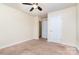 Bedroom with ceiling fan, attic access, and neutral decor at 2548 Flintshire Ln, Gastonia, NC 28056