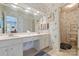 Double vanity bathroom with a shower at 8120 Oratorio Pl, Charlotte, NC 28270