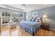 Main bedroom with hardwood floors and large windows at 8120 Oratorio Pl, Charlotte, NC 28270