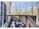 Wooden deck overlooks a private wooded area at 1485 Adkin Dr, Iron Station, NC 28080
