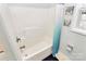 Clean bathroom with tub shower, and window at 1485 Adkin Dr, Iron Station, NC 28080