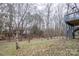 View of wooded backyard with trees in the background and supporting deck structure visible at 6726 Wannamaker Ln, Charlotte, NC 28226