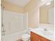 Well-maintained bathroom with tub, shower, and vanity at 119 Heritage Creek Dr, Hickory, NC 28601