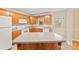 Galley kitchen with oak cabinets and island at 119 Heritage Creek Dr, Hickory, NC 28601