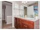 Bathroom with double vanity and wood cabinets at 4115 Stuart Ln, Indian Land, SC 29707