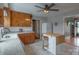 Kitchen with wood cabinets and an island at 6050 Mcconnells Hwy, McConnells, SC 29726