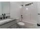 Cozy bathroom featuring granite vanity, tub-shower, and modern fixtures at 2657 Polo Ln, Maiden, NC 28650